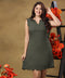 Scalloped Edged Mini Green Dress